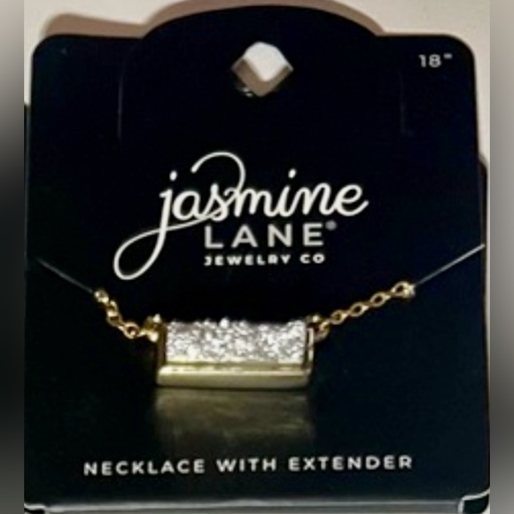 4/$20 Jasmine Lane Druzy Bar necklace 18" chain w/extender costume jewelry. - Picture 1 of 2